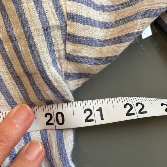 Nice Things Paloma S. White Blue French Striped Cotton Blouse women's Medium - Picture 11 of 12